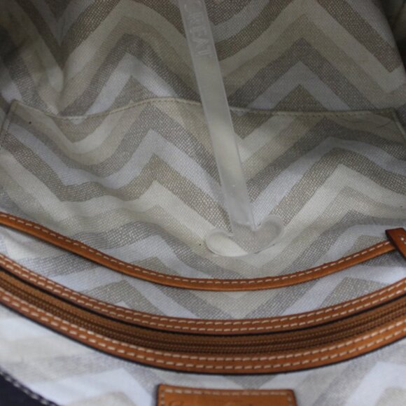 Dooney & Bourke Python Embossed Leather Tote – Black/Tan Trim - Picture 4 of 17